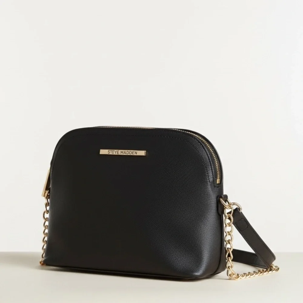 Steve Madden Black Saffiano Crossbody Bag w/ Chain Strap – EUC